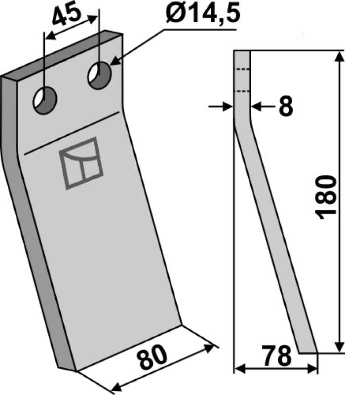 Rotorzinken 180x80mm